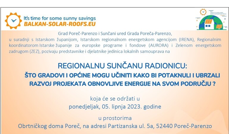 Porec Regional Sunny workshop - invitation